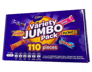 Cadbury Variety Chocolate Box 1.56kg – 110 pce