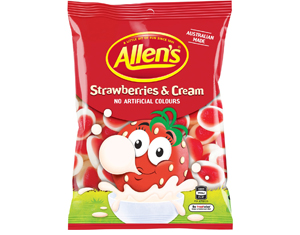 Allens Strawberries cream candy