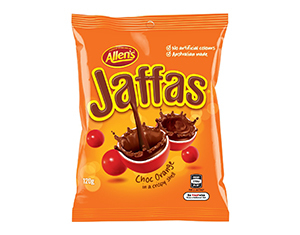 Allen's Jaffas 120g orange package now available at MyLollies!