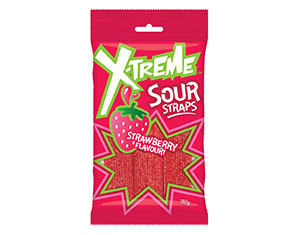 Xtreme Sour Strawberry Straps 160g
