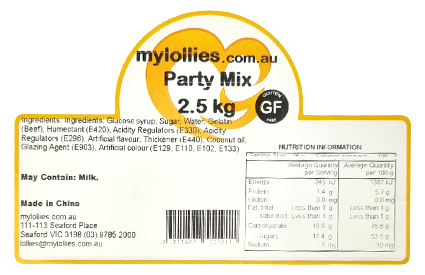 Bulk 2.5kg Pack of Gluten-Free Party Mix | Perfect for Celebrations
