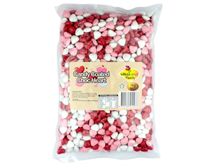 Lolliland Candy Coated Choc Heart Red 1KG